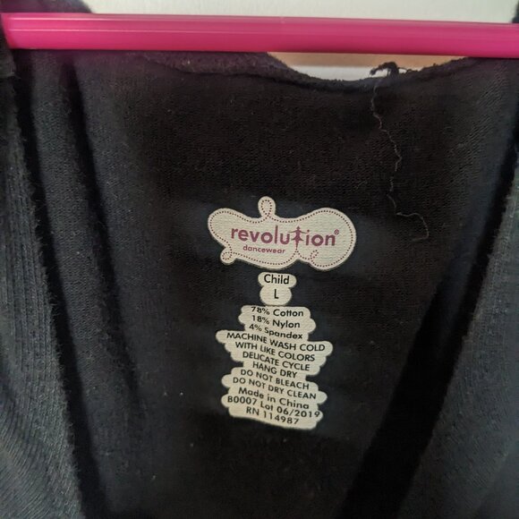 Revolution Girls Black Dance Bodysuit Size Large - Picture 3 of 6